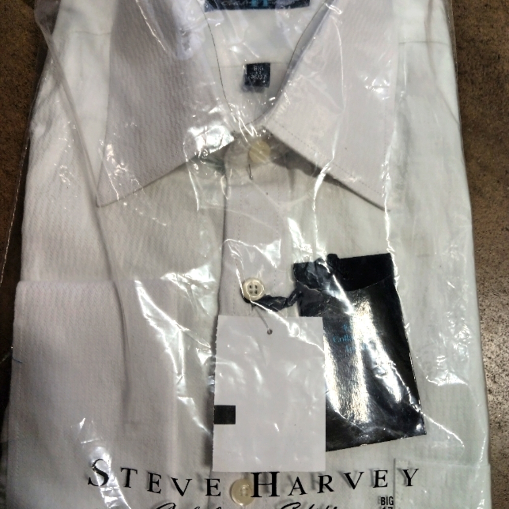 Men's Steve Harvey White Shirt Size 17x36/37